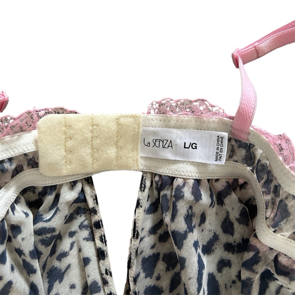 Y2K or Gyaru La Senza Cheetah Print and Pink Lace Trim Mesh Slip Mini Dress - Picture 8 of 8